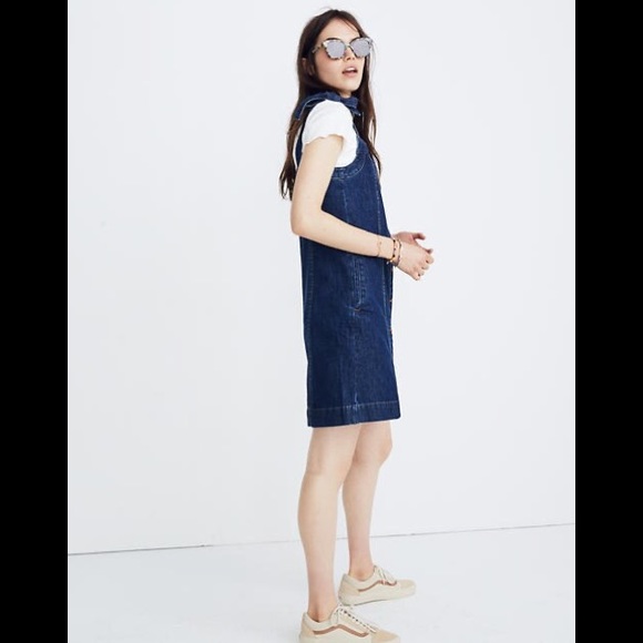 - Madewell Denim Tie-Strap Mini Dress - Picture 3 of 12